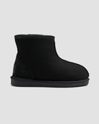 ankle sheepskin boots black side