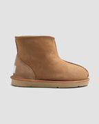 ankle sheepskin boots chestnut side