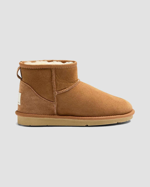 classic mini sheepskin boots chestnut side
