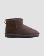 classic mini sheepskin boots chocolate side