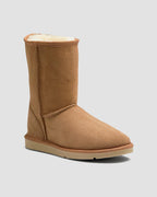 classic short sheepskin boots chestnut angle
