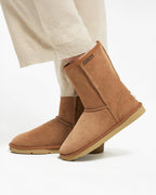 classic short sheepskin boots chestnut live