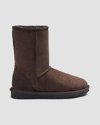 classic short sheepskin boots chocolate side