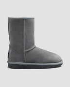 classic short sheepskin boots grey side