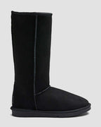 classic tall sheepskin boots black side