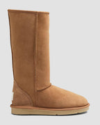 classic tall sheepskin boots chestnut side