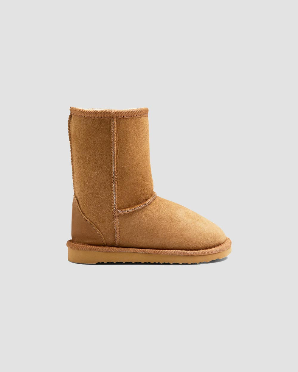 kids short sheepskin boots chestnut