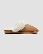 ladies sheepskin scuffs chestnut side