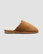 mens sheepskin slippers chestnut side