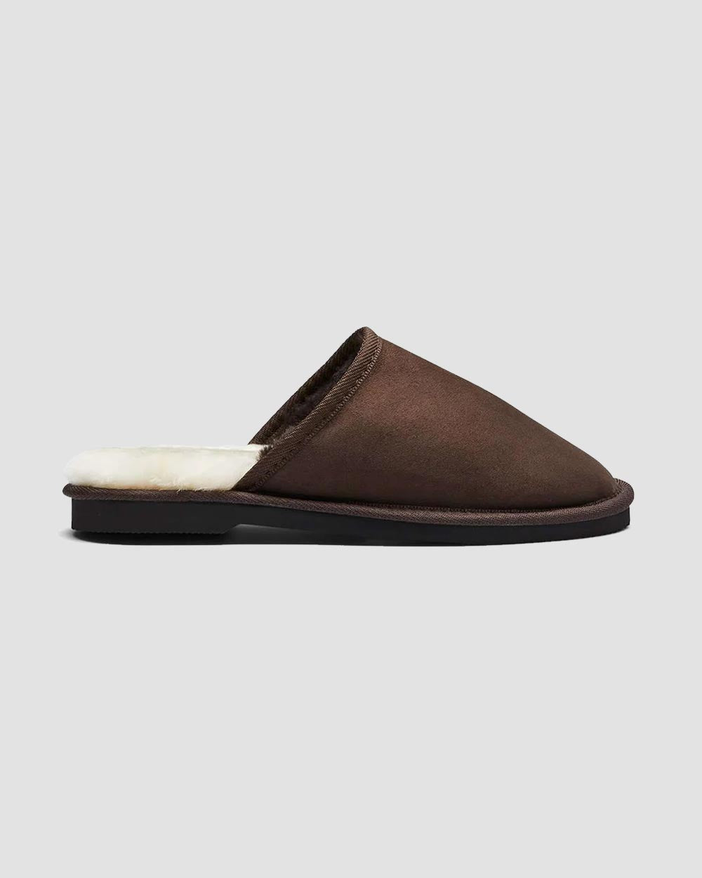 mens sheepskin slippers chocolate side