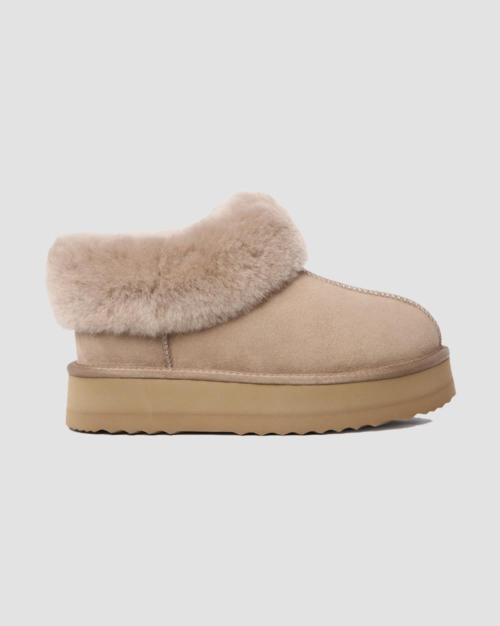 Platinum Platform Sheepskin Slippers