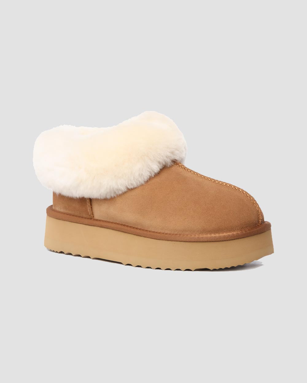 Platinum Platform Sheepskin Slippers