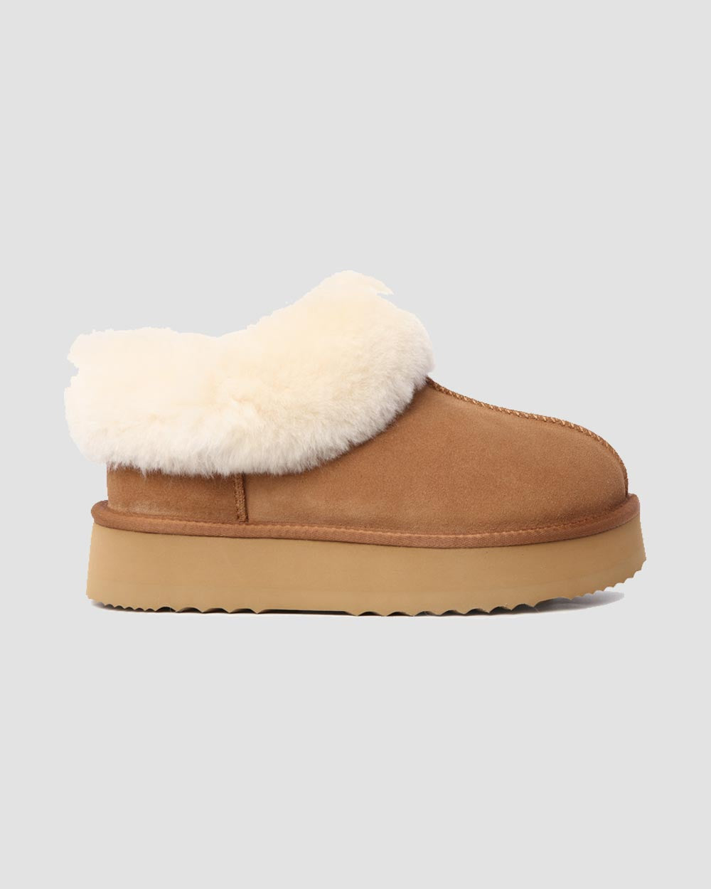 Platinum Platform Sheepskin Slippers