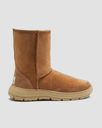 terrain short sheepskin boots chestnut side